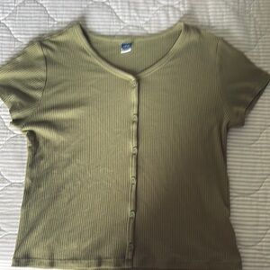 Old Navy Sage Ribbed Knit Top